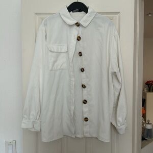 White Nasty Gal oversized button down